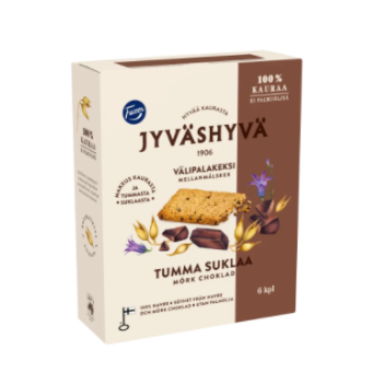 Печенье Fazer Välipalakeksi 180г c тёмным шоколадом