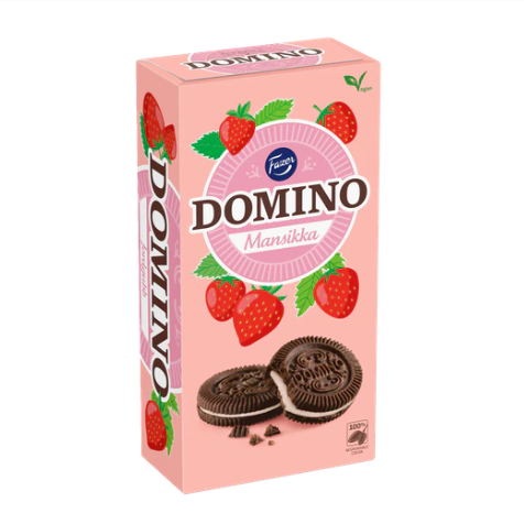 Печенье Fazer Domino с клубничной начинкой 350г