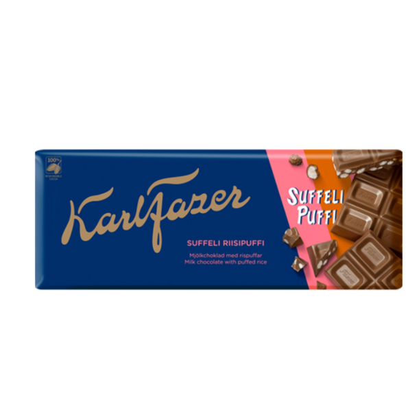 Шоколадный батончик Karl Fazer 198г с солёным рисом