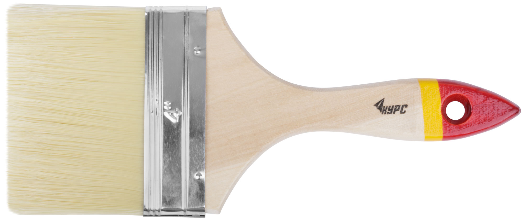 Кисть флейцевая 4" с иск. щетиной и деревянной ручкой